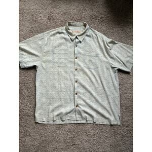 Tommy Bahama Silk Beach Print Short Sleeve Button-Down Camp Shirt - Men's XL